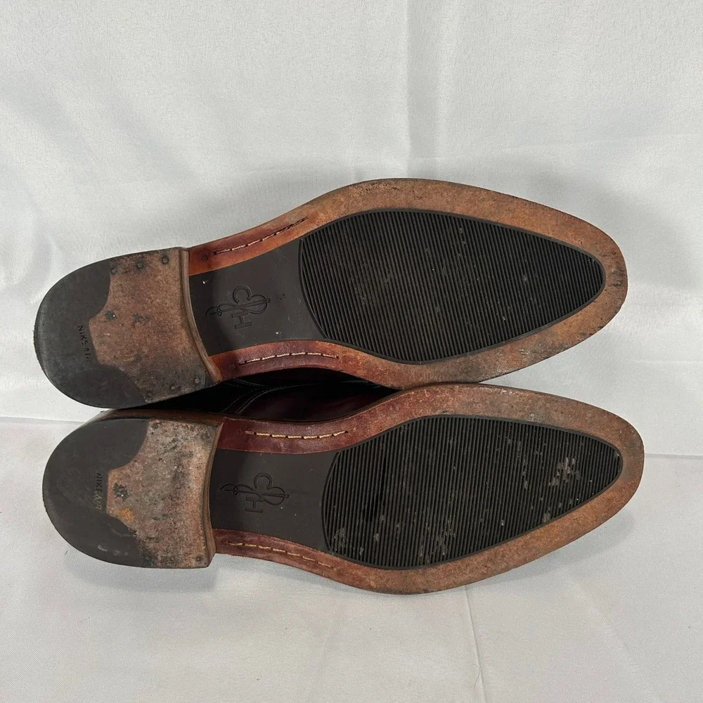 Cole Haan Mens C10840 Burgundy Leather Cap Toe Derby Dress Shoe Air Size 11